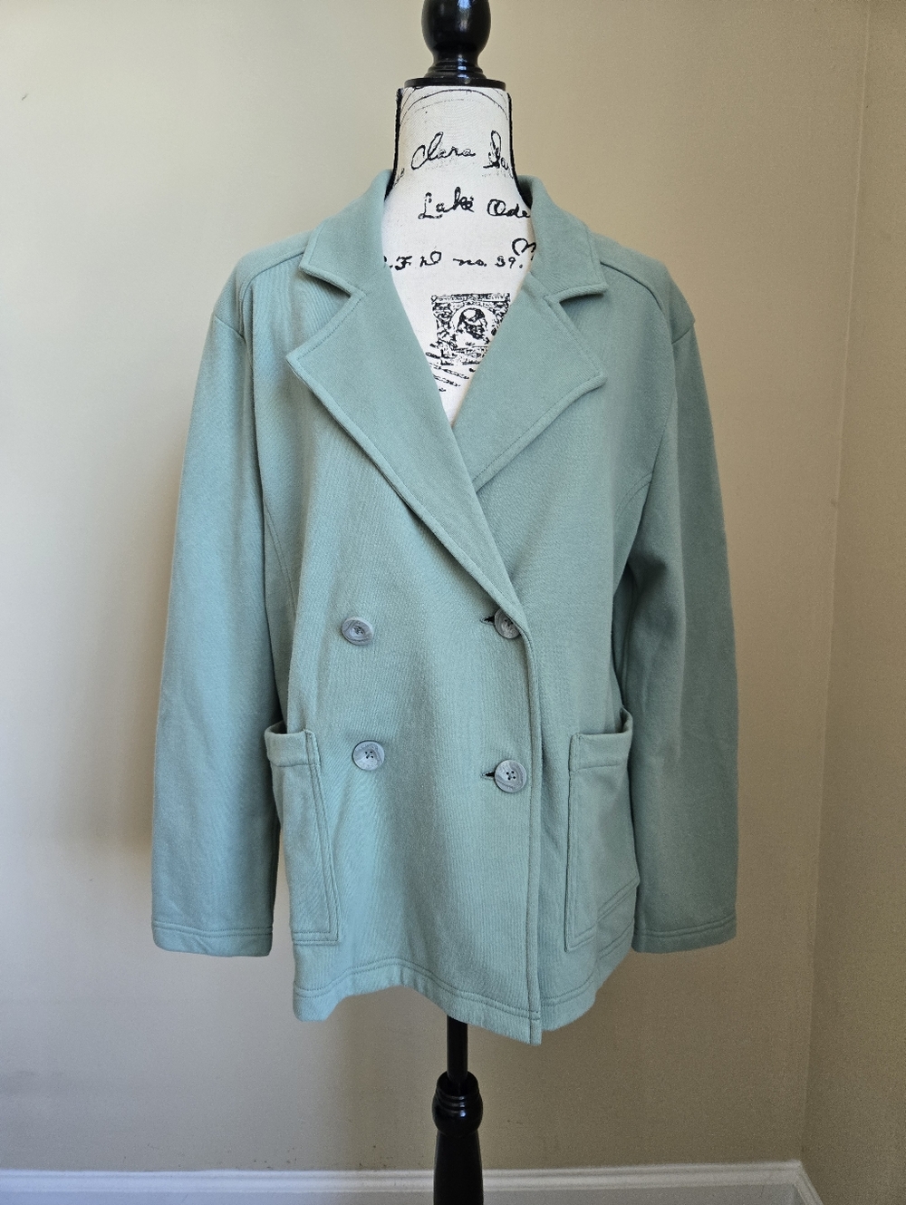 Tommy Bahama Marina Del Mar Peacoat Womens L Tropical Fern French Terry